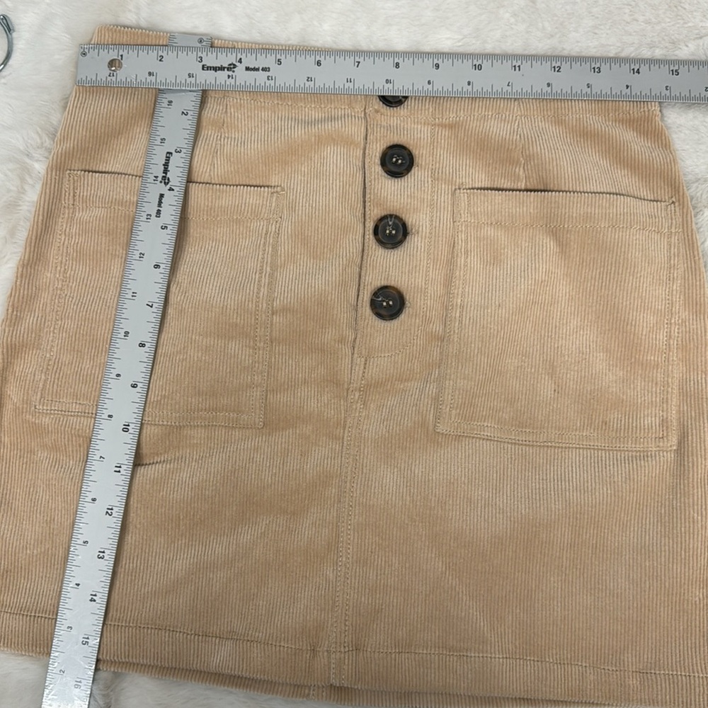 Love Tree Corduroy Mini Skirt Tan Size Medium - Picture 4 of 7